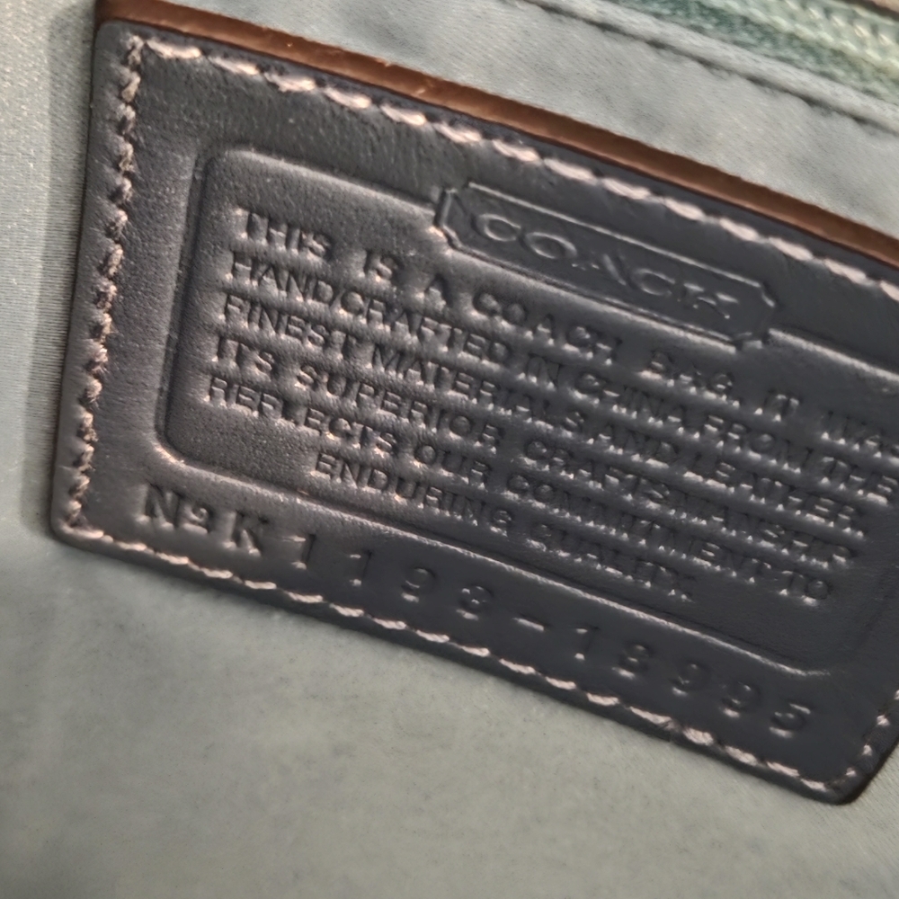 Coach Poppy Spectator Hippie Green Blue Leather Crossbody Bag - Picture 10 of 14